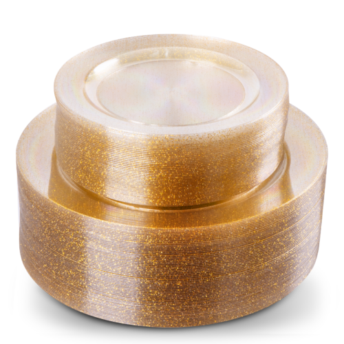 10.25& 7.5 Clear Gold Glitter Sets