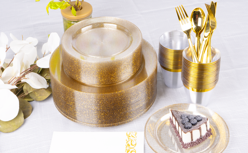 10.25& 7.5 Clear Gold Glitter Setsa2