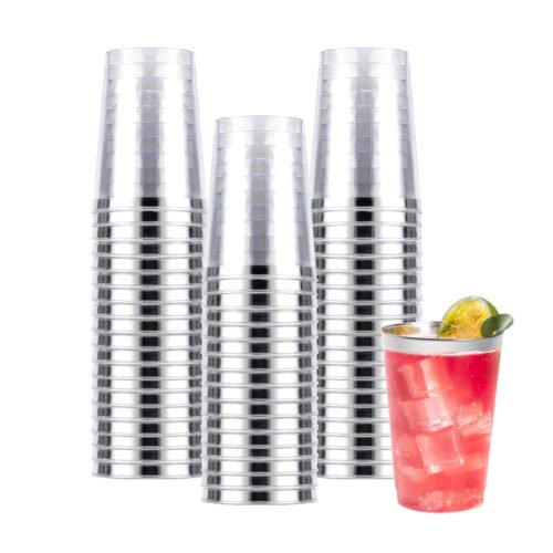 10oz Silver Plastic Cups