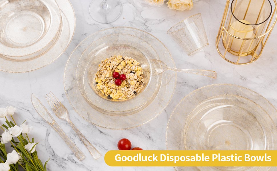 12oz Glitter Plastic Soup Bowls A+1