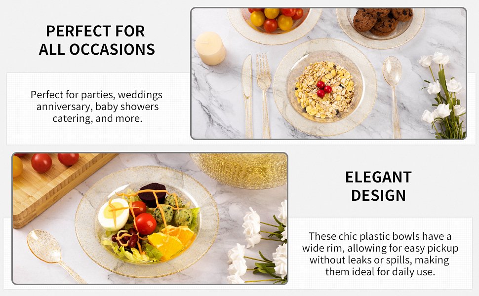 12oz Glitter Plastic Soup Bowls A+2