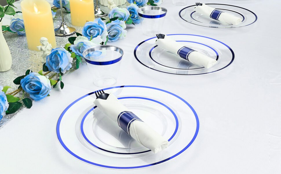 Blue Rolled Plastic Cutlery Sets A7