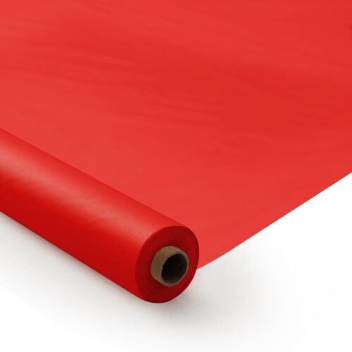 Disposable Red Plastic Table Cover Roll