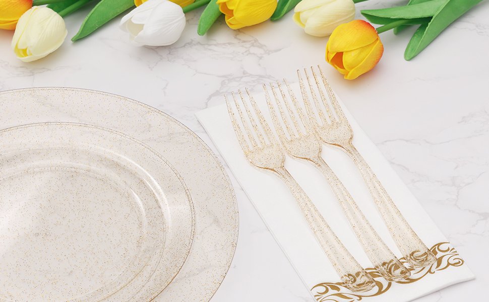 Glitter Plastic Forks A2