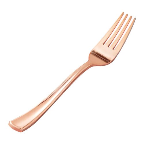 Goodluck Rose Gold Plastic Forks Goodluck Rose Gold Plastic Forks