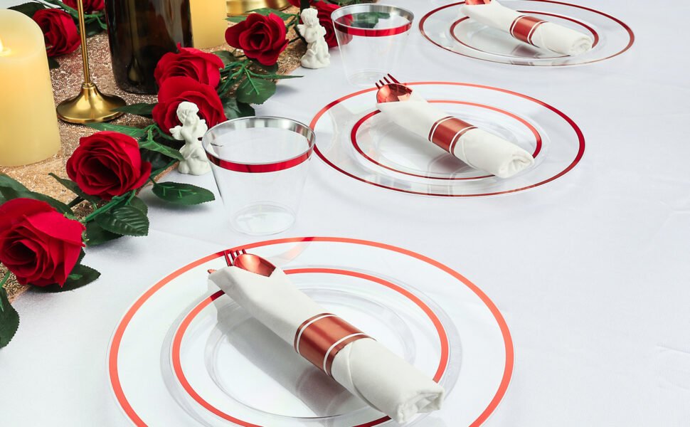 Red Rolled Plastic Cutlery Sets a6