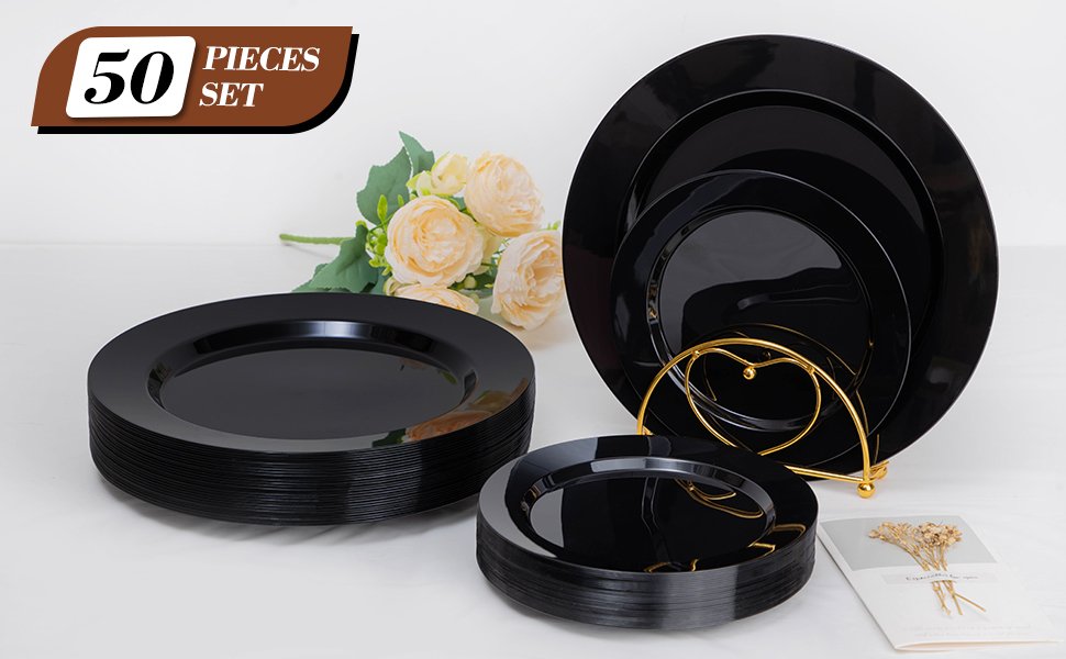10.25& 7.5 Black Plates Sets A4