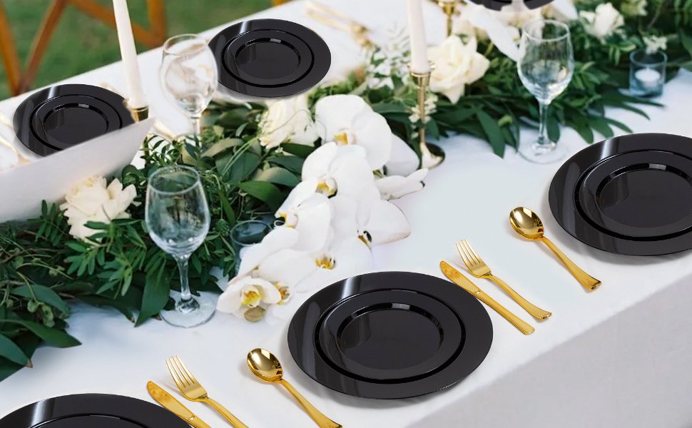 10.25& 7.5 Black Plates Sets A5