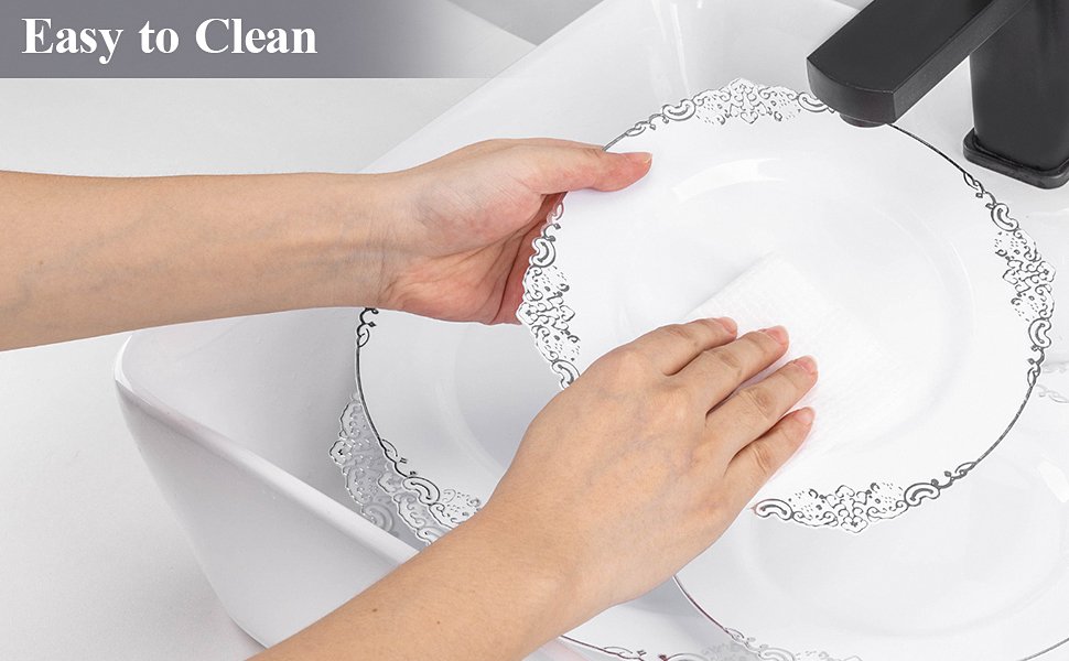 10.25& 7.5 White Silver Retro Plates Sets A2