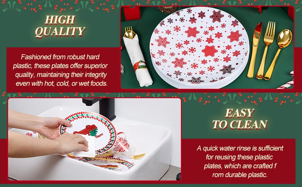 Christmas Disposable Plastic Dinnerware Sets A3