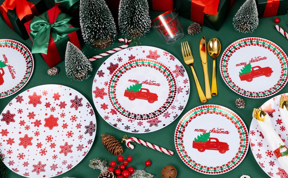 Christmas Disposable Plastic Dinnerware Sets A4