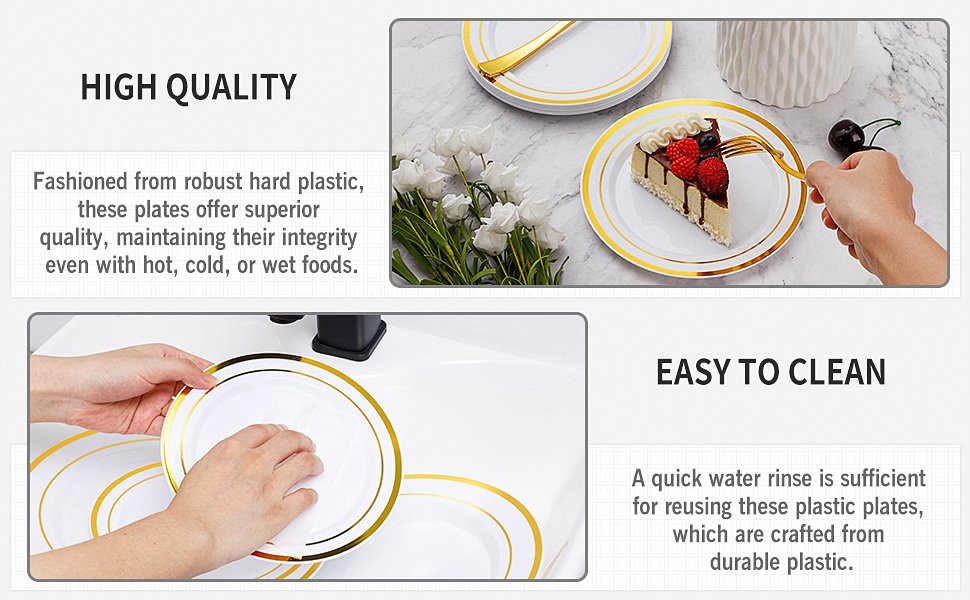 Gold Round Plates with Forks  A3