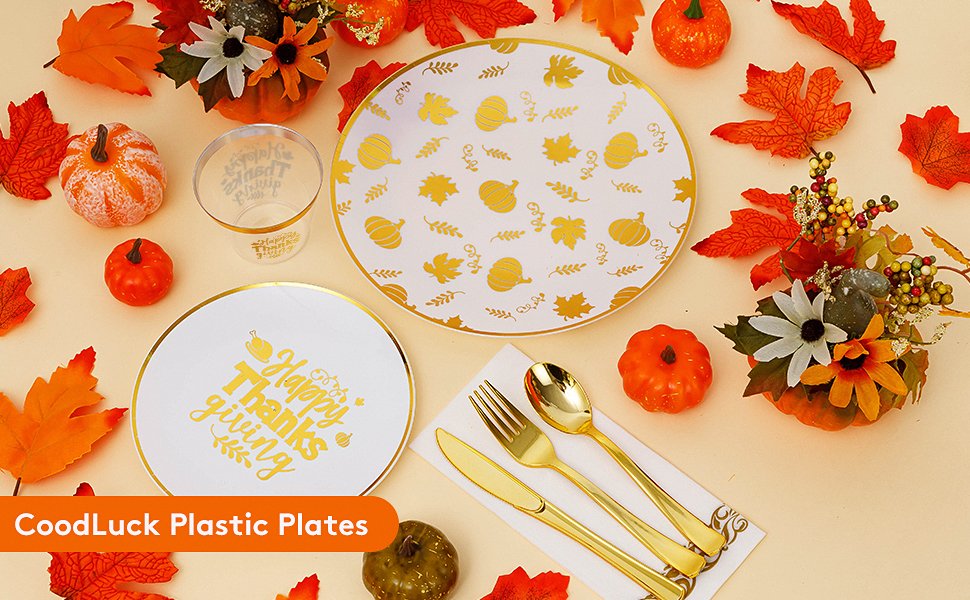 Thanksgiving Disposable Plastic Dinnerware Sets A1