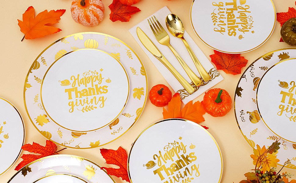 Thanksgiving Disposable Plastic Dinnerware Sets A4