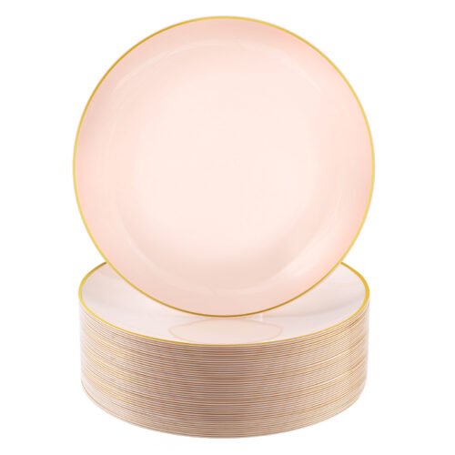 Pink Plates with Gold Rim