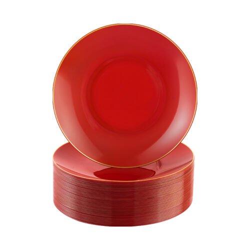 7.5 Pink Plates with Gold Rim