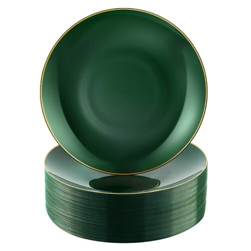 Green Plates with Gold Rim
