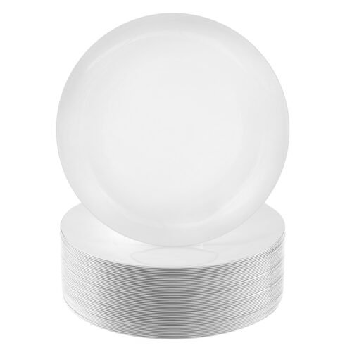 Pure White Plates with Gold Rim