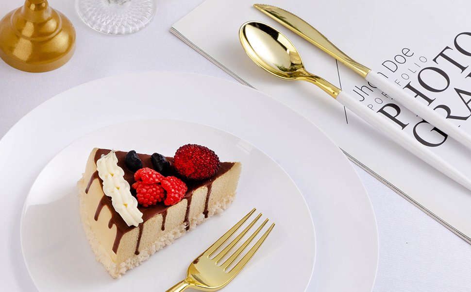 Pure White Plates with Gold Rim A3