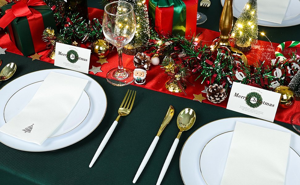 Silver Christmas Tree Napkins A4