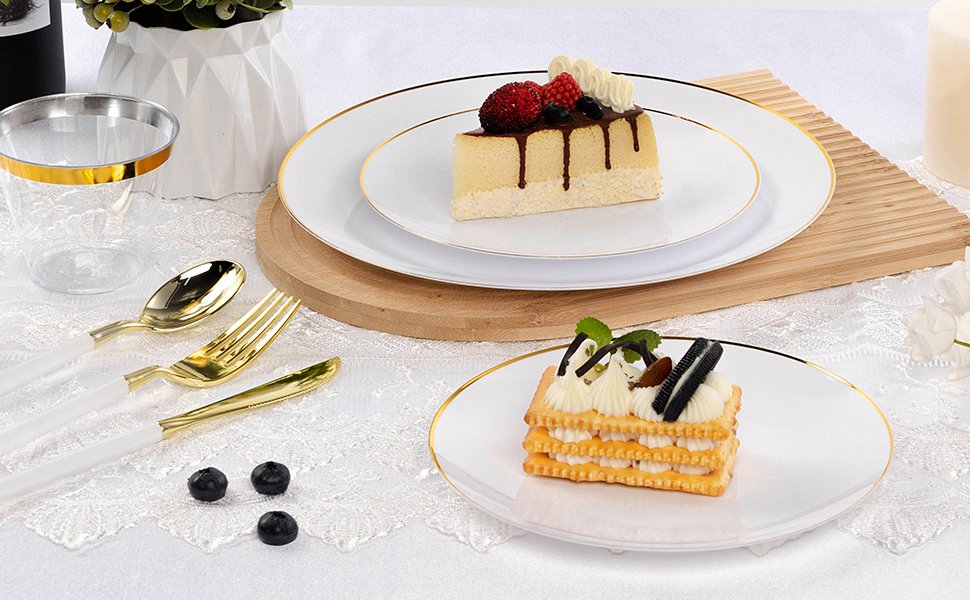 White Plates with Gold Rim A2