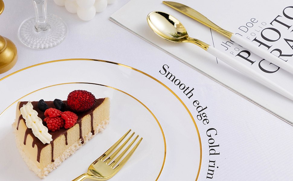 White Plates with Gold Rim A3