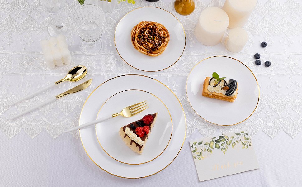 White Plates with Gold Rim A5